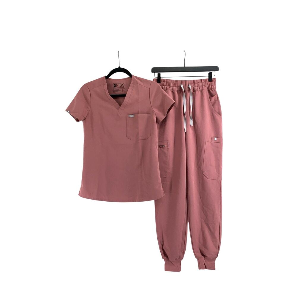 Figs Women's Mauve Scrub Top XXS & Jogger XS Set